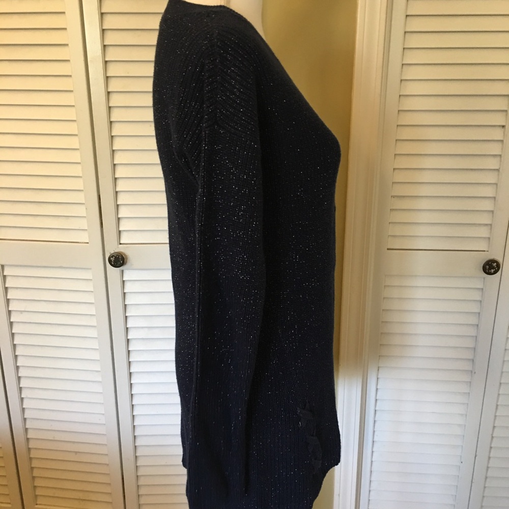 a.n.a. A New Approach Navy Blue Sparkle Sweater Tunic Size S - Picture 6 of 12